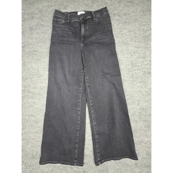 Frame Denim Denim - FRAME Le Slim Palazzo Jeans Women's Fits 28 x 29 Black "Destroyer" Wide Leg